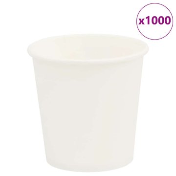 Vidaxl Papirnate skodelice za kavo 1000 kosov 4oz 100ml Bela