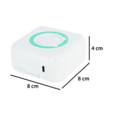 WOWO Photo Mini Thermal Printer - Mini termalni tiskalnik za fotografske nalepke z modrim kvadratnim kablom USB