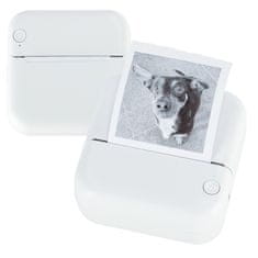 WOWO Photo Mini Thermal Printer - Mini termalni tiskalnik za fotografske nalepke z modrim kvadratnim kablom USB