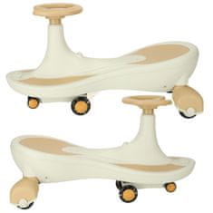 WOWO LED kolesa in predvajalnik glasbe - Gravity Ride-On z LED kolesi in predvajalnikom glasbe, bež, 76 cm, največ 100 kg