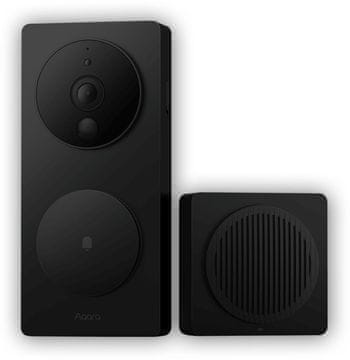 AQARA Pametna Video Zvončnica Aqara SVD-C03 z Homekit WiFi, Prepoznavanje Obrazov, Nočni Pogled, Vodoodporna, 1080p, Črna