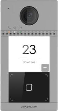 Hikvision HIKVISION DS-KV8113-WME1(C) Vhodna postaja za vrata, 2 MP, IR nočno vidljivost, IP65, Wi-Fi, PoE, sledenje gibanja, video ločljivost 1080p, siva/črna
