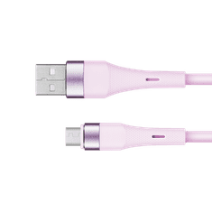 shumee USB - microUSB kabel 1 m silikon roza Kruger & Matz Basic