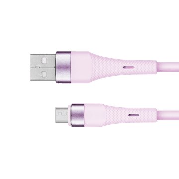 shumee USB - microUSB kabel 1 m silikon roza Kruger & Matz Basic