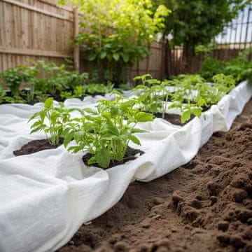 Vidaxl vidaXL Geotekstil, bel, 1 x 150 m, poliestrska vlakna