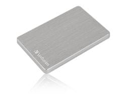 Verbatim Verbatim Store 'n' Go ALU Slim Prijenosni Trdi Disk 1TB Srebrna, USB 3.2, Aluminijasta Ohišje, Podpora za Windows in Mac OS