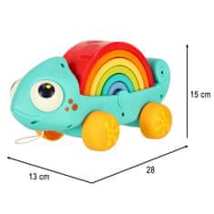 WOWO Montessori Puzzle Chameleon - Montessori Chameleon Pull Puzzle sortirne kocke