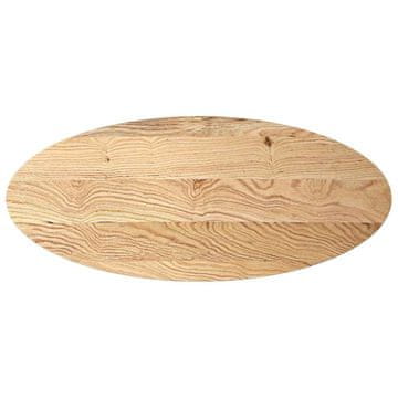 Vidaxl Mizna plošča 140x60x4 cm trdna hrastovina ovalna