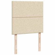 Vidaxl Otomanski posteljni okvir z vzmetnicami krem 200x200 cm blago