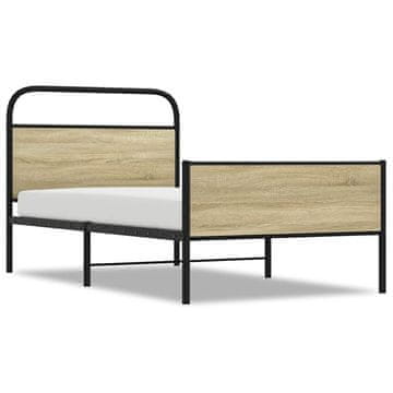 Vidaxl Posteljni okvir brez vzmetnice 100x190 cm sonoma hrast inž. les
