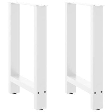 Vidaxl Noge za jedilno mizo bele barve 2 kosa 50 x (72-73) cm jeklo