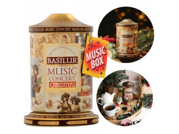 Basilur BASILUR Music Concert Christmas - Cejlonski črni listični čaj, škatla z glasbeno skrinjico, božični čaj 100 g
