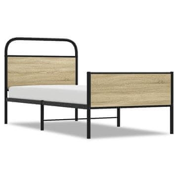 Vidaxl Posteljni okvir brez vzmetnice 80x200 cm sonoma hrast inž. les