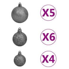 Vidaxl Umetna novoletna jelka 150 LED diod in komplet bučk 150 cm