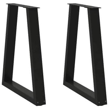 Vidaxl Noge za jedilno mizo v obliki črke V, 2 kosa, črne, 60 x (72-73,3) cm, jeklo