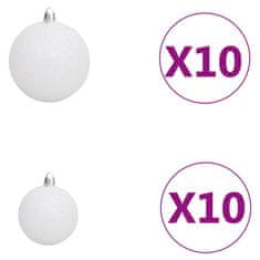 Vidaxl Umetna novoletna jelka 300 LED diod, bunkice in sneg 240 cm