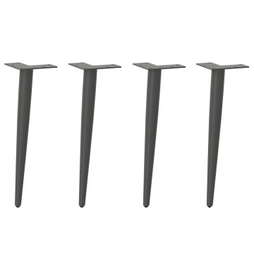 shumee vidaXL Noge kavne mize stožčaste oblike 4 kosi antracit 42-43 cm jeklo