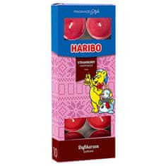 Haribo Čajové svíčky vánoční, Strawberry Happiness, Jahodové potěšení, 10 ks, vánoční design
