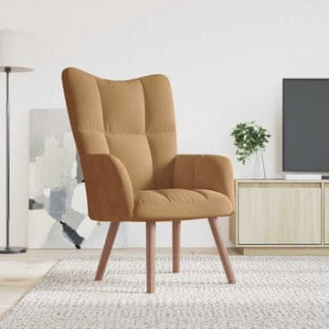 Vidaxl vidaXL Fotelj, rjav, oblazinjen z žametom