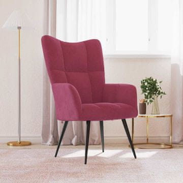 Vidaxl vidaXL Fotelj, vinsko rdeč, oblazinjen z žametom