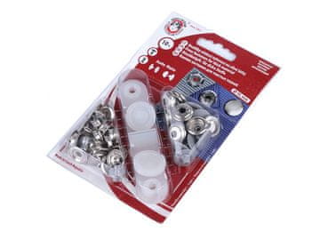 Gumbi za pritiskanje z obročem Ø15 mm za debele tkanine, barvni lak - 1956 golobje siva