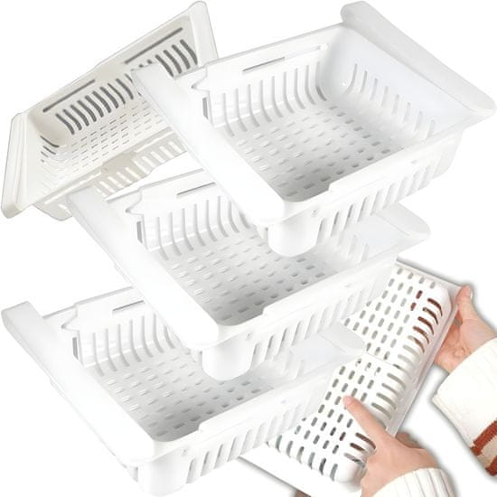 ER4 3X Hladilnik Organizator Hrane Police Nastavljiv Predal Large
