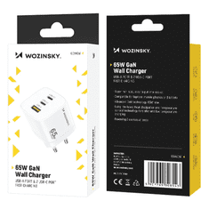 WOZINSKY WOZINSKY CGWCW 65W USB-A / 2 X USB-C GAN STENSKI POLNILNIK - BEL