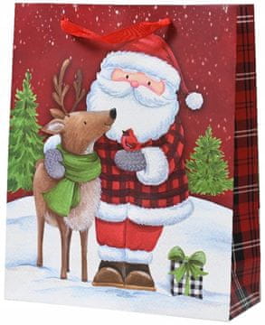 shumee Božična darilna vrečka 12x30x42cm velika z Božičkom