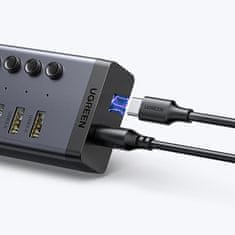Ugreen UGREEN MULTIFUNKCIJSKI HUB 7V1 USB TYPE C - 7X USB TYPE A 3.0 PD DC 12V SIV (CM481)