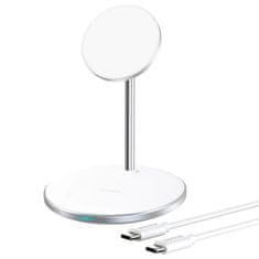 Choetech CHOETECH QI 15W BREZŽIČNI POLNILNIK ZA IPHONE IN AIRPODS MAGNETNO DRŽALO ZDRUŽLJIVO Z MAGSAFE SREBRNO (T581-F)