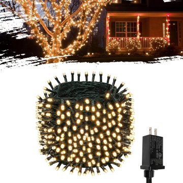 Netscroll 240 LED barvne svetlobne verige za notranje in zunanje prostore, vodoodporne božične lučke z 8 načini osvetlitve, zelena žica, idealne za božična drevesa, poroke, vrtove in zabave, 50mLL