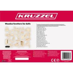 Kruzzel Komplet lesenega pohištva za lutke 34 el. 23542