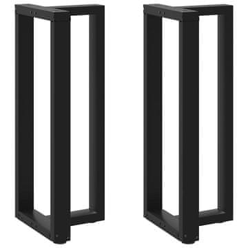 Vidaxl vidaXL Noge za barsko mizo, 2 kosa, črne, 50x35x(100-101) cm, jeklo