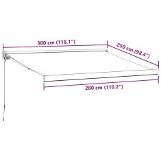 Vidaxl Ročna tenda 3 x 2,5 m Rjava 100% poliester