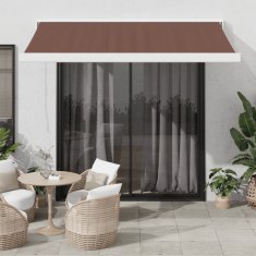 Vidaxl Ročna tenda 3 x 2,5 m Rjava 100% poliester