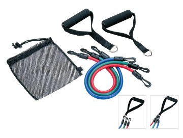 ACRAsport Nastavljiv gumijast razteznik - 3 v kompletu 48cm