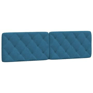 Vidaxl Blazina za vzglavje modra 180 cm žamet