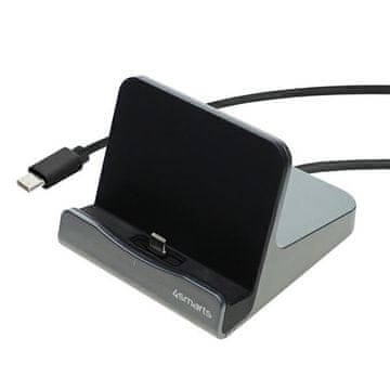 shumee 4smarts USB-C 60W priklopna postaja za tablične računalnike v kovinski barvi