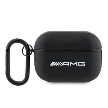 MERCEDES Usnjen ovitek za AirPods Pro 2 AMG z belim logotipom in črno barvo
