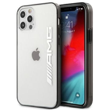 MERCEDES AMG AMHCP12LAESLBK iPhone 12 Pro Max prozoren trdi ovitek s kovinsko barvo