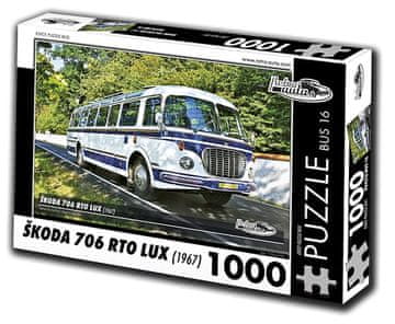RETRO-AUTA© Puzzle AVTOBUS št. 16 Škoda 706 RTO LUX (1967) 1000 kosov