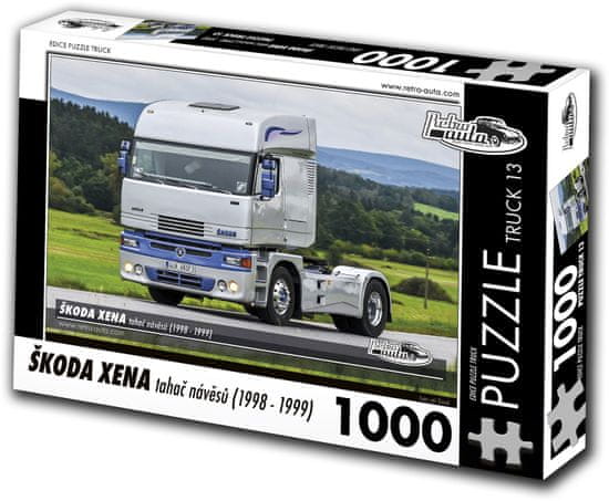 RETRO-AUTA© Puzzle TOVORNJAK št.13 Škoda Xena polpriklopnik vlačilec (1998-1999) 1000 kosov