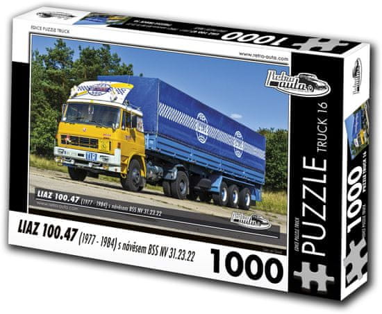 RETRO-AUTA© Puzzle TOVORNJAK št. 16 Liaz 100.47 s prikolico BSS NV 31.23.22 (1977-1984) 1000 kosov