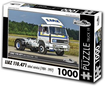 RETRO-AUTA© Puzzle TOVORNJAK št. 19 Liaz 110.471 polpriklopnik traktor (1984-1997) 1000 kosov
