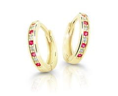 Cutie Jewellery Šarmantni okrogli uhani iz rumenega zlata C3342-80-X-1 (Barva červená)
