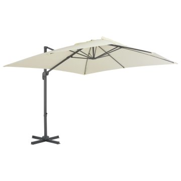 Vidaxl Konzolni vrtni senčnik z aluminijastim drogom 300x300 cm peskast