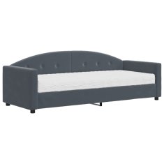 Vidaxl Dnevna postelja z vzmetnico temno siva 80x200 cm žamet