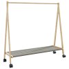 Stojalo za oblačila s policami n kolesi 106x34x106,5 cm Bambus