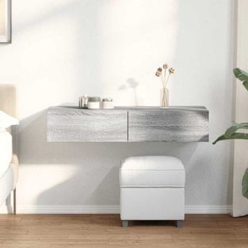 Vidaxl vidaXL Stenska polica s predali siva sonoma hrast 100x36x19 cm