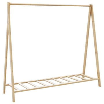 Vidaxl Stojalo za oblačila s policami 106x34x102 cm bambus